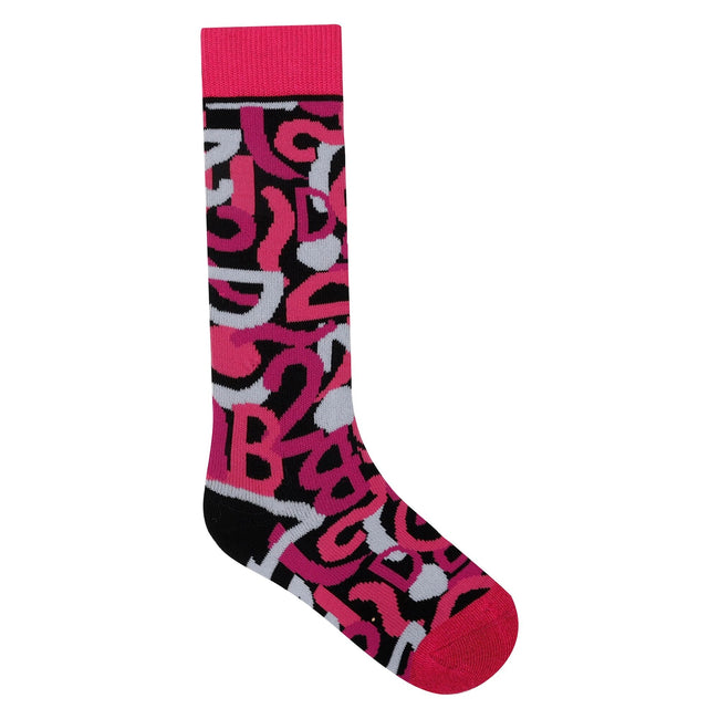 Pure Pink - Front - Dare 2B Childrens-Kids Graffiti Ski Socks
