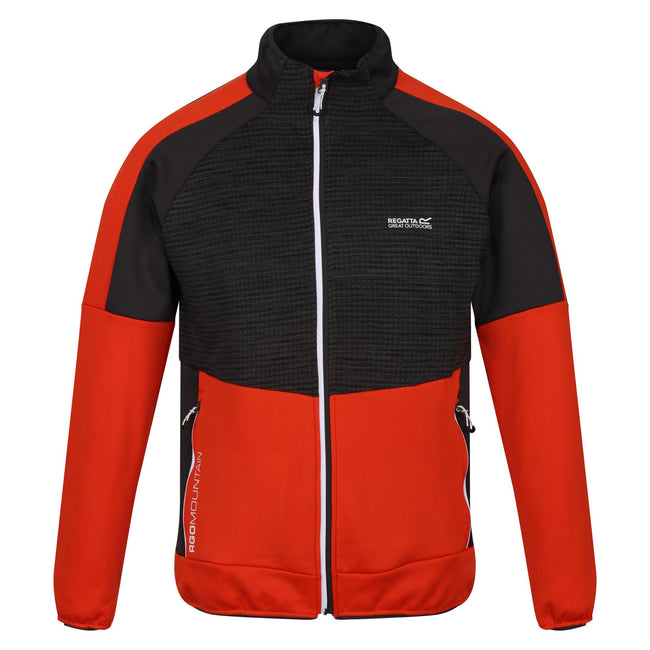Rusty Orange-Ash - Front - Regatta Mens Yare VII Full Zip Soft Shell Jacket