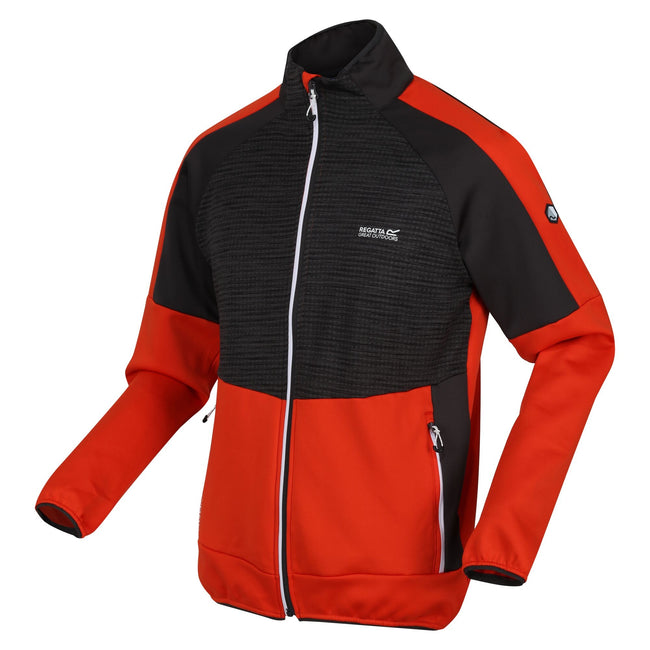 Rusty Orange-Ash - Side - Regatta Mens Yare VII Full Zip Soft Shell Jacket