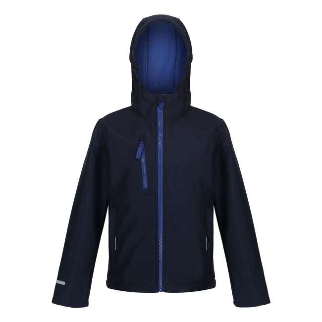 Navy-New Royal - Front - Regatta Childrens-Kids Ablaze 3 Layer Soft Shell Jacket