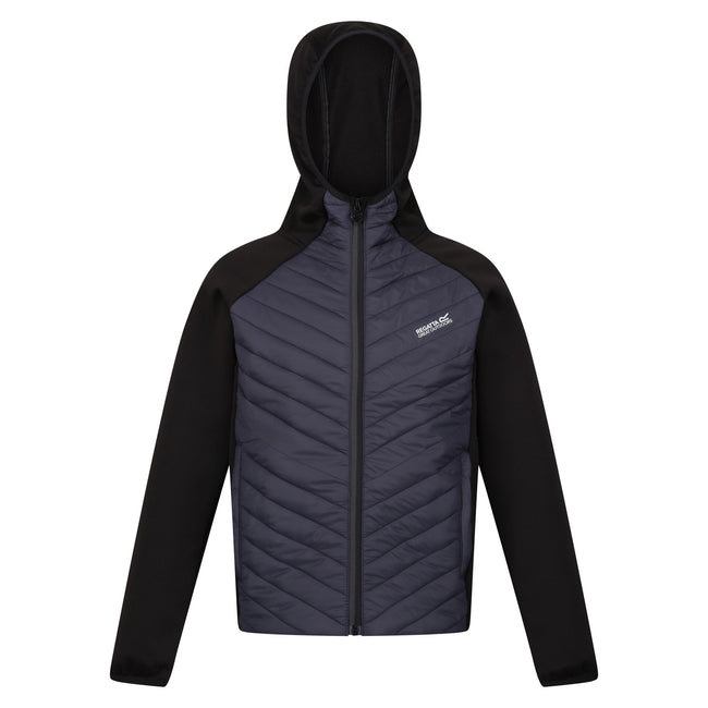 Black-Seal Grey - Front - Regatta Childrens-Kids Kielder Hybrid VII Padded Jacket