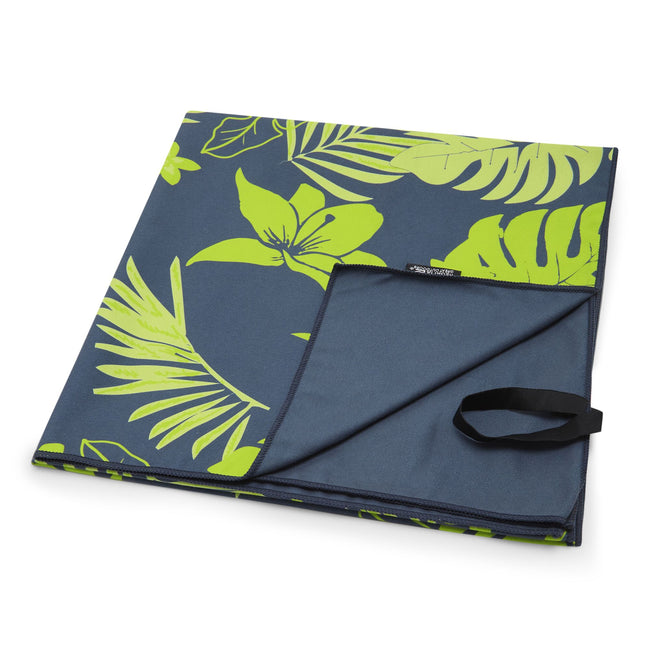 Navy Blue-Lime Green - Side - Regatta Hawaiian Microfiber Beach Towel