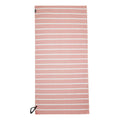 Seashell Pink-White - Front - Regatta Striped Microfiber Beach Towel