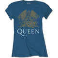 Indigo Blue - Front - Queen Womens-Ladies Crest T-Shirt
