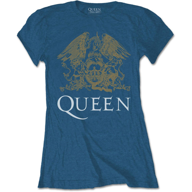 Indigo Blue - Front - Queen Womens-Ladies Crest T-Shirt