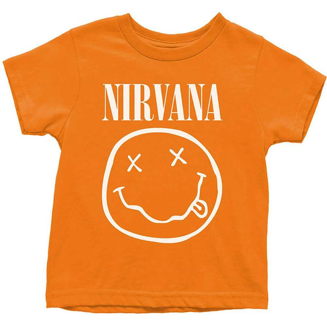 Orange - Front - Nirvana Childrens-Kids Smiley T-Shirt