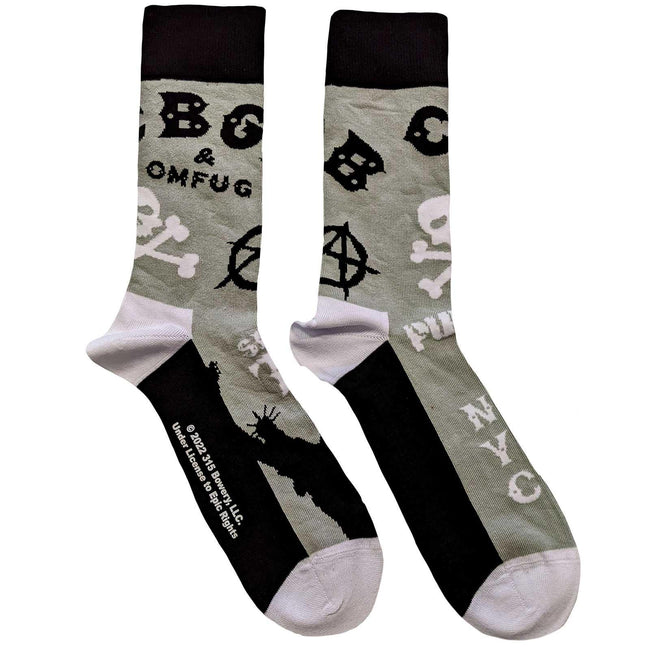 Black-Gray-White - Front - CBGB Unisex Adult Logo Socks