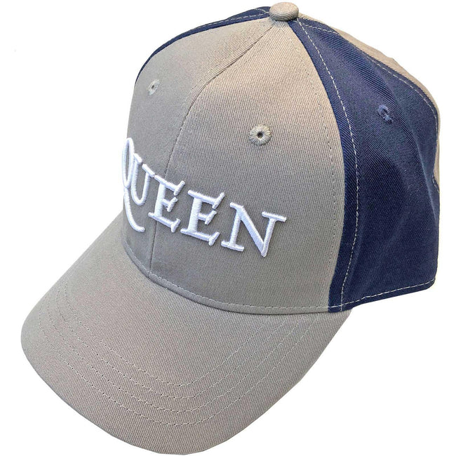 Gray-Navy Blue - Front - Queen Unisex Adult Two Tone Logo Baseball Cap