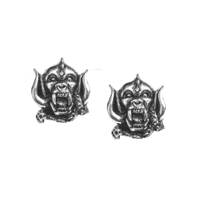 Silver - Front - Motorhead War Pig Stud Earrings