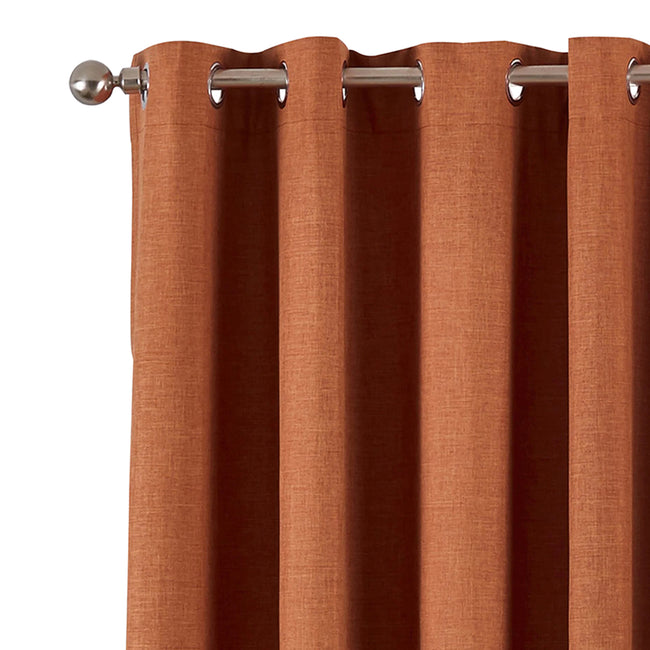 Orange - Front - Riva Home Eclipse Blackout Eyelet Curtains