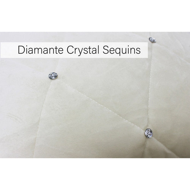 Cream - Back - Riva Paoletti New Diamante Bedspread Set