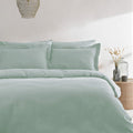 Aqua Blue - Back - Linen Yard Waffle Duvet Set