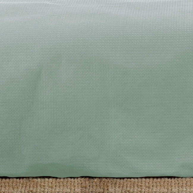 Aqua Blue - Side - Linen Yard Waffle Duvet Set