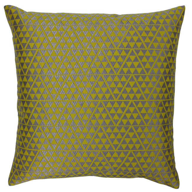Warm Olive-Silver - Front - Paoletti Louvre Cushion Cover
