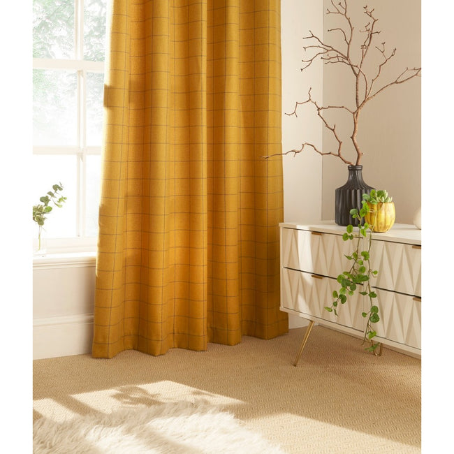 Ochre - Side - Furn Ellis Ringtop Eyelet Curtains