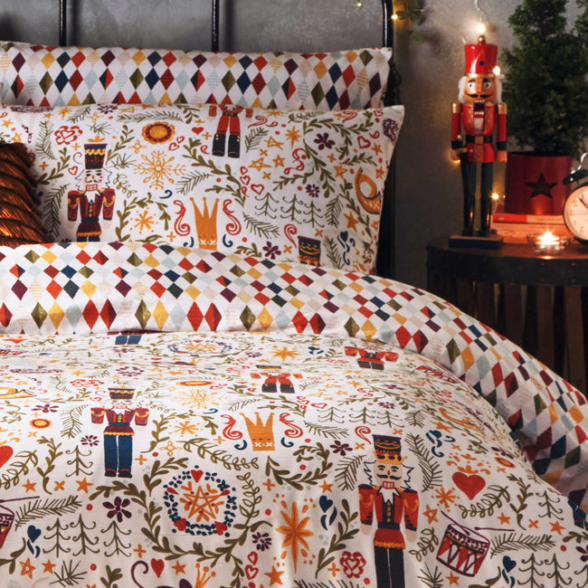 Multicolored - Side - Furn Hand-drawn Nutcracker Single Duvet Cover Set