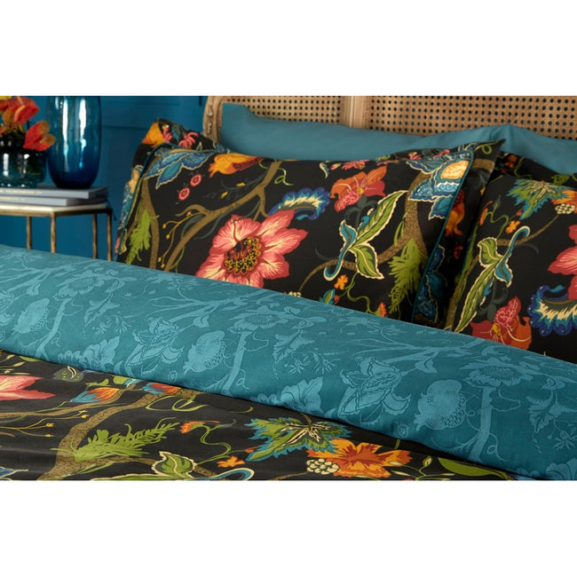 Black-Multicolored - Side - Riva Paoletti Botanist Duvet Set