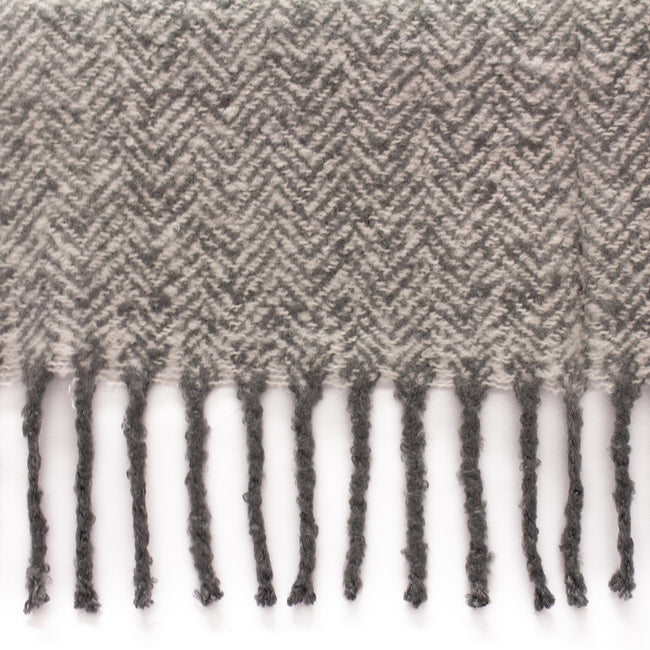 Gray - Back - Furn Weaver Throw with Herringbone Design