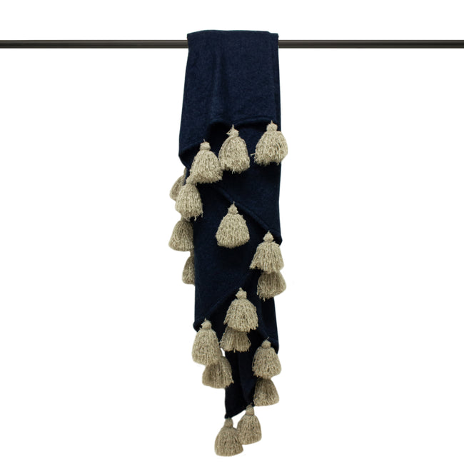 Navy-Natural - Front - Furn Romily Throw Blanket