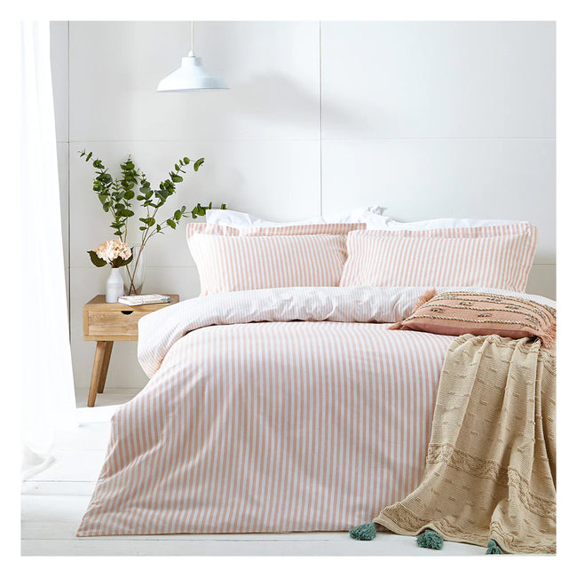 Blush - Front - The Linen Yard Hebden Duvet Set