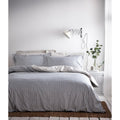 Blue-Gray-Natural - Front - The Linen Yard Hebden Duvet Set