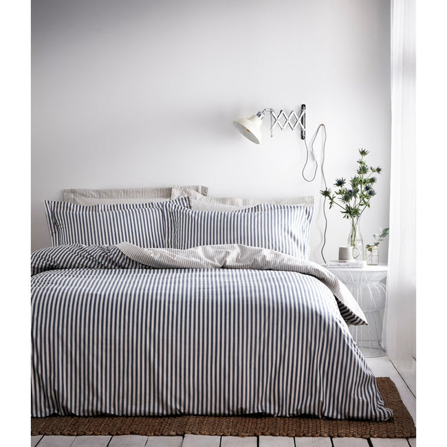 Blue-Gray-Natural - Front - The Linen Yard Hebden Duvet Set