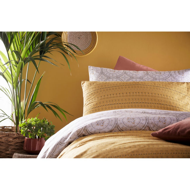 Gray-Ochre - Back - Furn Mandala Duvet and Pillowcase Set