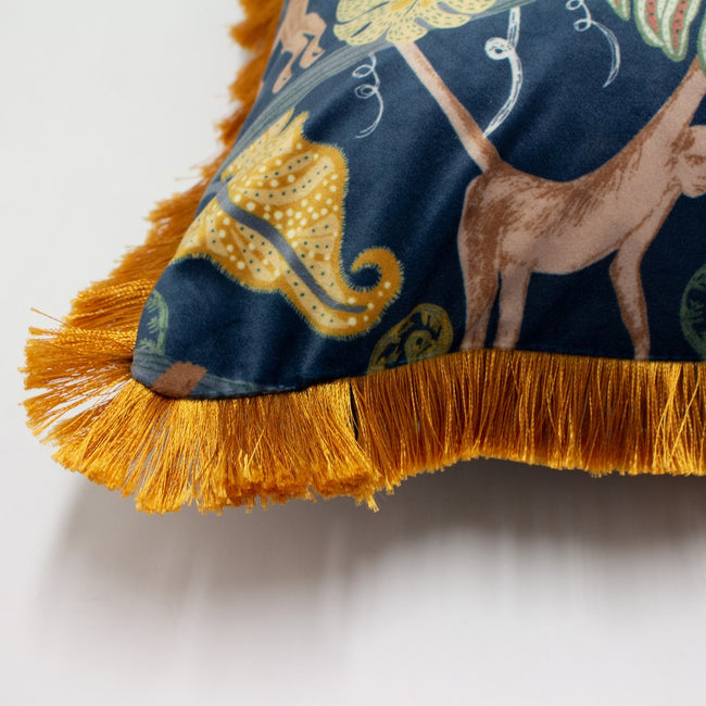 Blue-Orange - Side - Furn Monkey Forest Cushion Cover