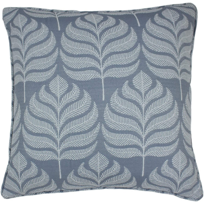 Blue - Front - Paoletti Horto Leaf Cushion Cover