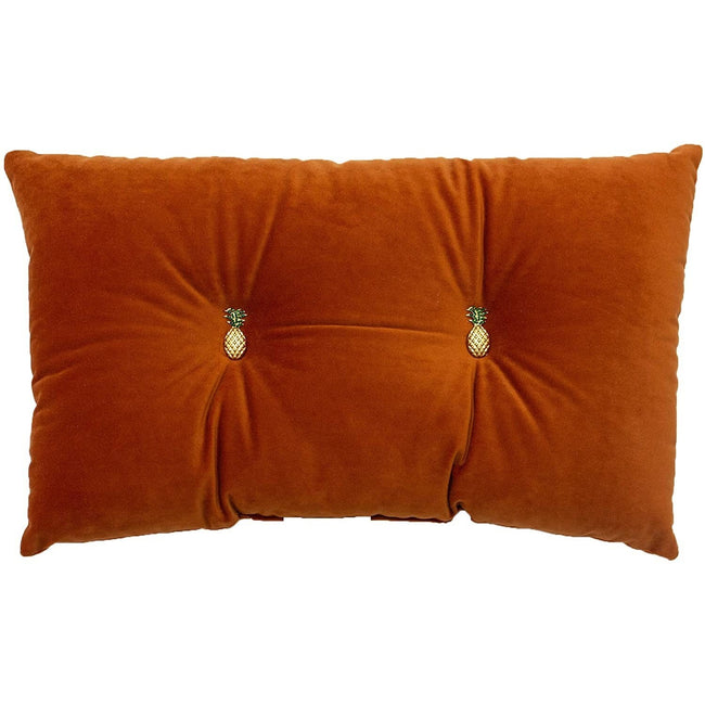 Rust - Front - Paoletti Pineapple Filled Cushion