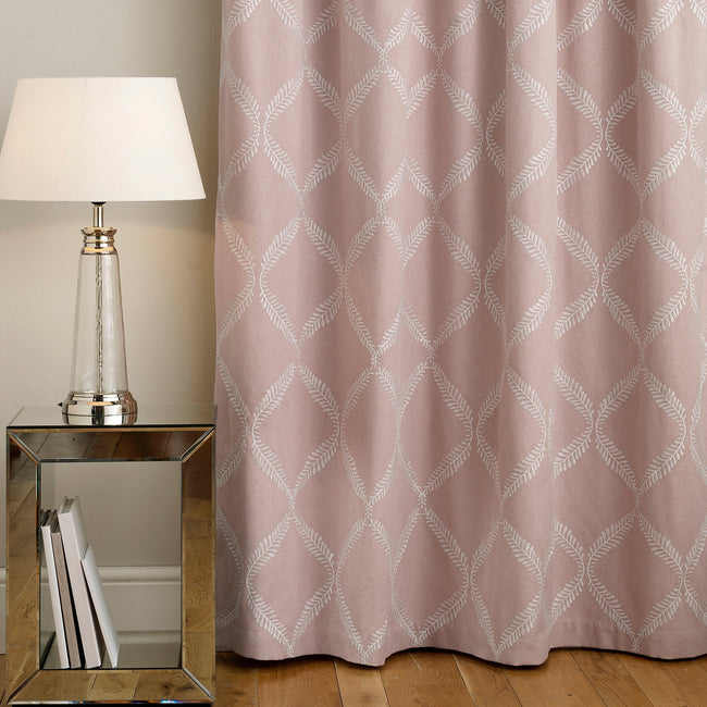 Blush - Side - Paoletti Olivia Pencil Pleat Curtains