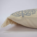 Silver-Gray - Back - Riva Home Tulsa Leaf Print Cushion Cover