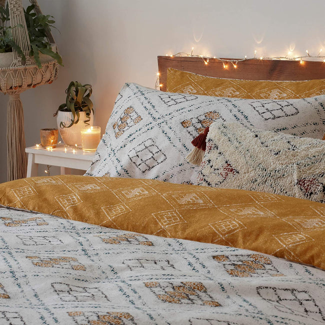 Ochre Yellow - Side - Furn Atlas Duvet Set