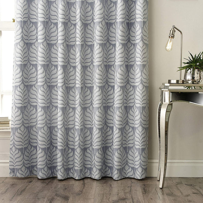 Blue - Back - Paoletti Horto Eyelet Curtains