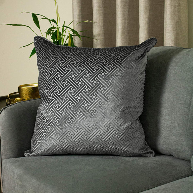 Dark Graphite - Back - Paoletti Florence Cushion Cover