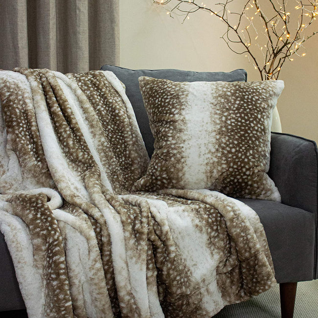 Brown-Cream - Back - Paoletti Fawn Cushion Cover