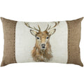 White-Brown - Front - Evans Lichfield Hessian Stag Cushion Cover