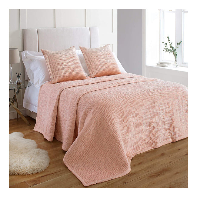 Blush - Front - Riva Home Brooklands Bedspread