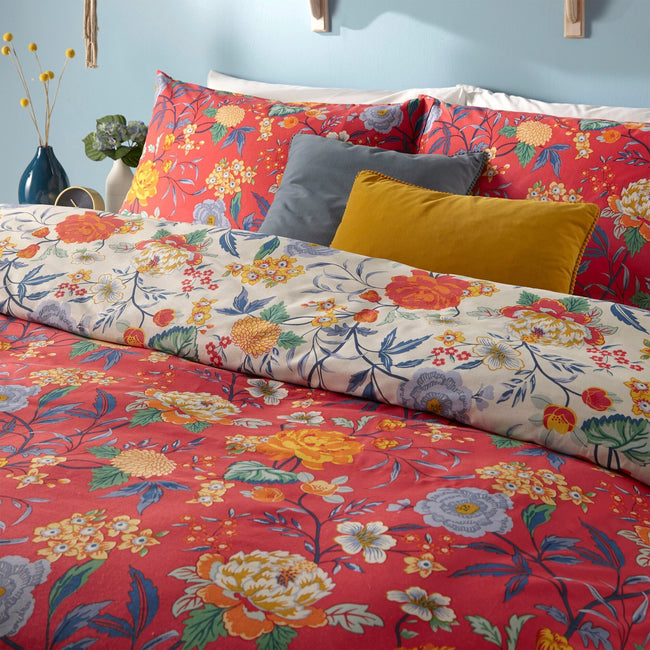 Red - Lifestyle - Furn Azalea Floral Duvet Set