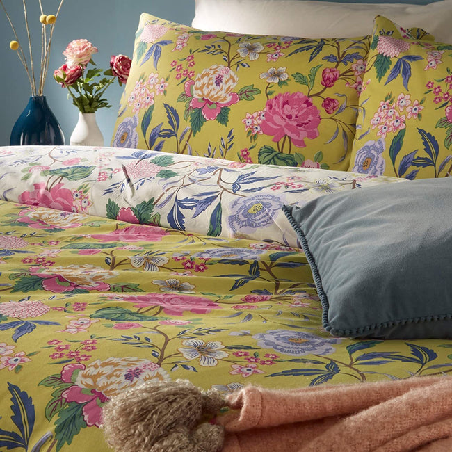 Bamboo Green - Pack Shot - Furn Azalea Floral Duvet Set