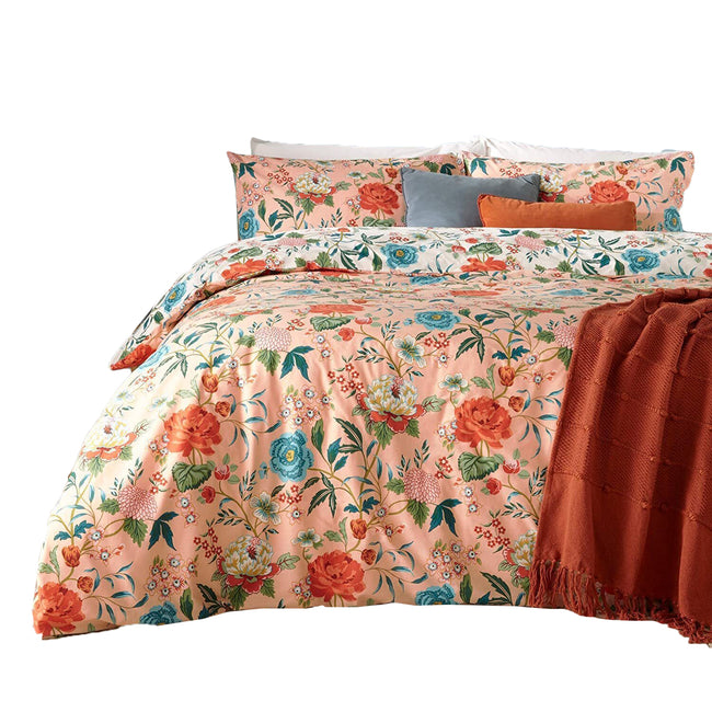 Pink - Front - Furn Azalea Floral Duvet Set