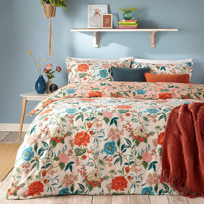 Pink - Back - Furn Azalea Floral Duvet Set
