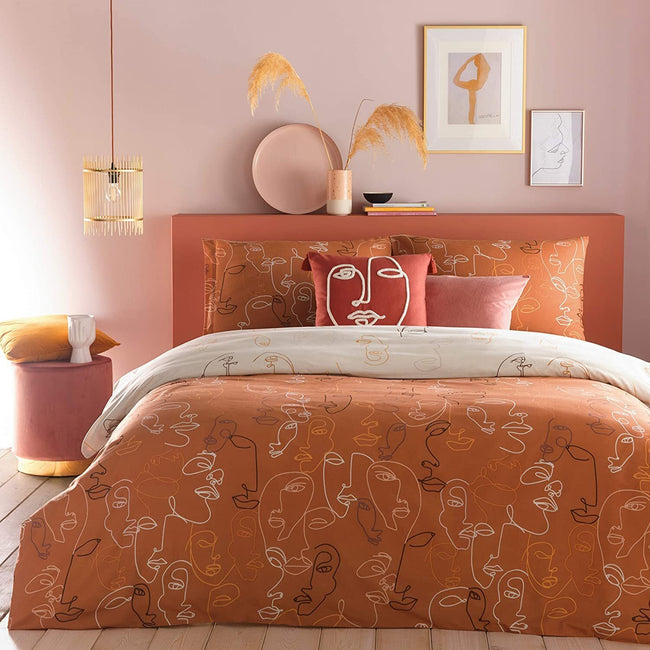 Apricot - Side - Furn Kindred Abstract Duvet Set