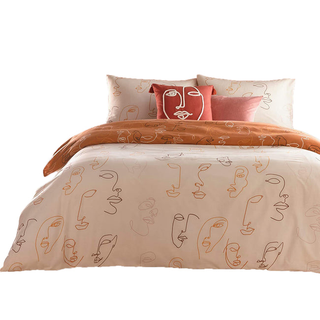 Apricot - Front - Furn Kindred Abstract Duvet Set