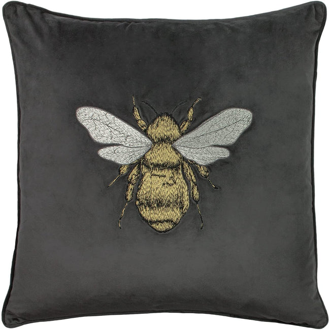 Charcoal - Front - Paoletti Hortus Bee Throw Pillow Cover