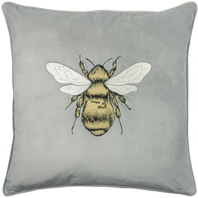 Silver Grey - Front - Paoletti Hortus Bee Throw Pillow Cover