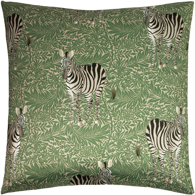 Green - Front - Paoletti Zebra Foliage Throw Pillow Cover