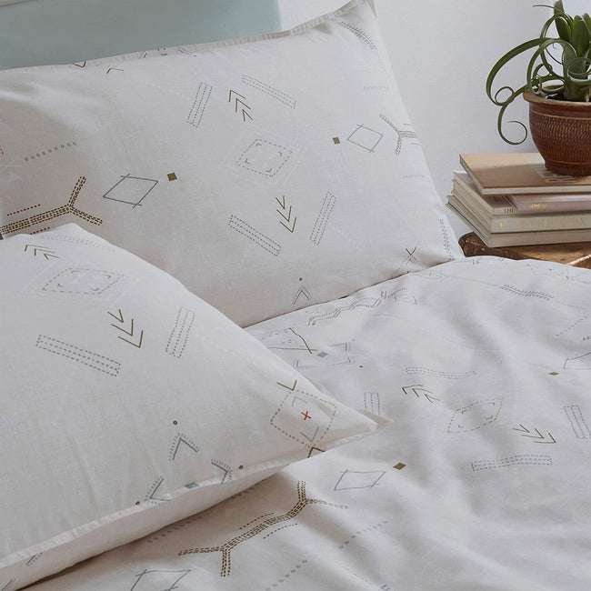 Natural - Side - The Linen Yard Mini Inka Aztec Duvet Set
