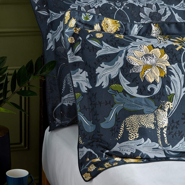 Blue-Gray-Yellow - Lifestyle - Paoletti Nouvilla Cheetah Duvet Set