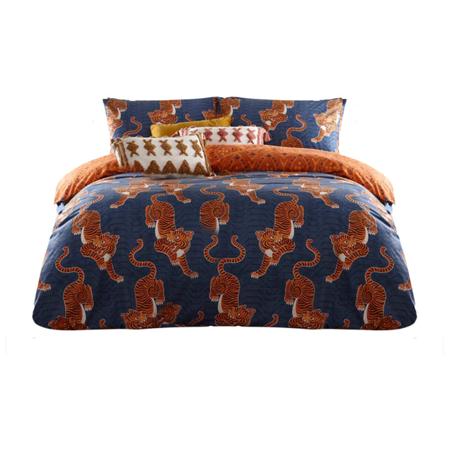 Blue - Front - Furn Tibetan Tiger Duvet Set